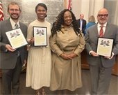 New Council members Peter Chengalis, Tenille Kaus, Orlando Alvarez
