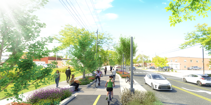 Rendering of what Lee Rd. will look like when Lee Road Complete Street project is complete