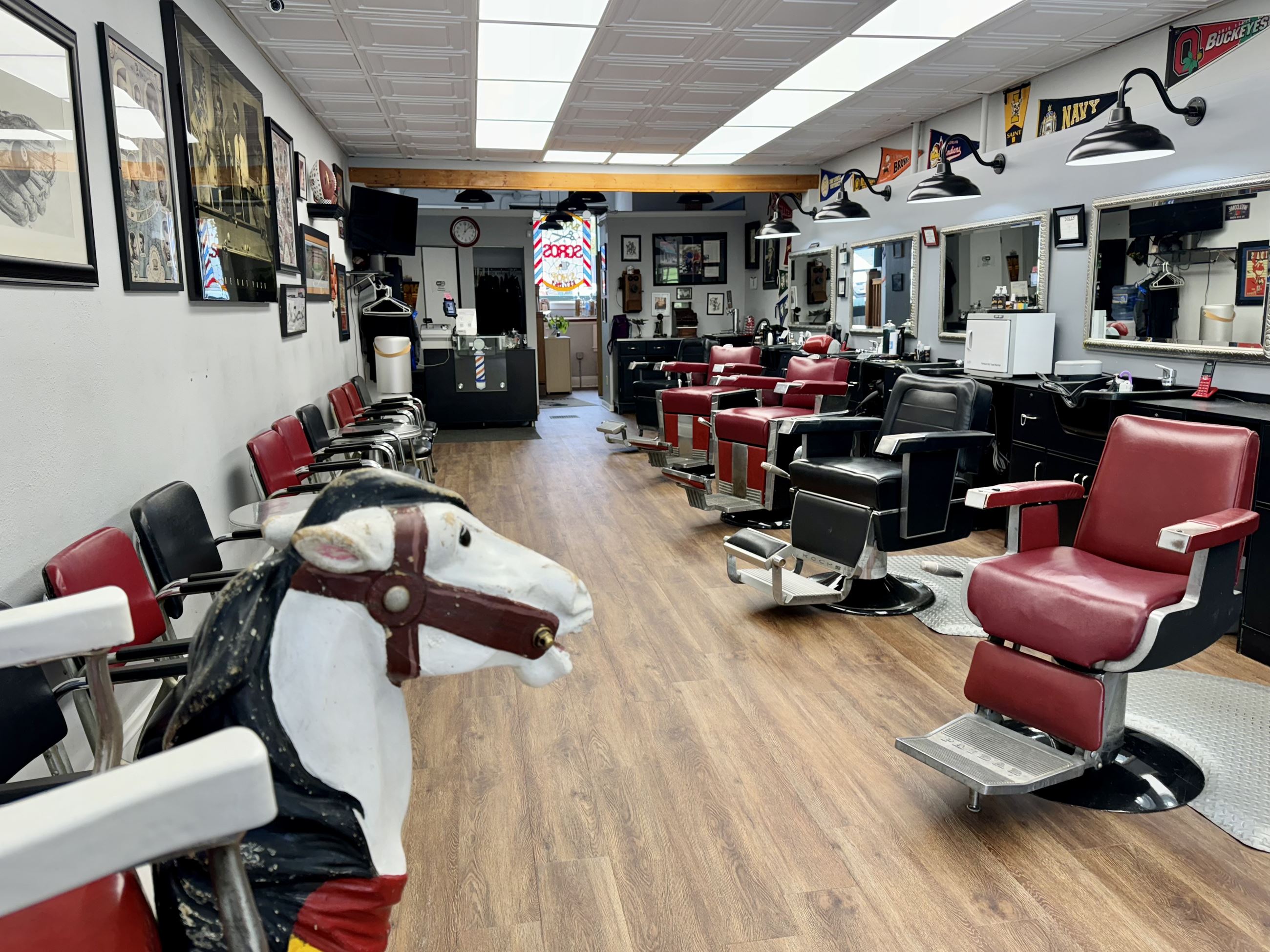 Interior of Sgro's Barbershop